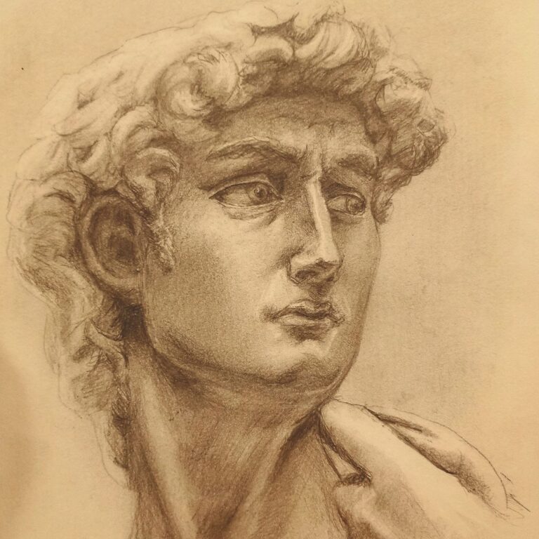 Rysunek rzeźba portret Michał Anioł Michael Angelo